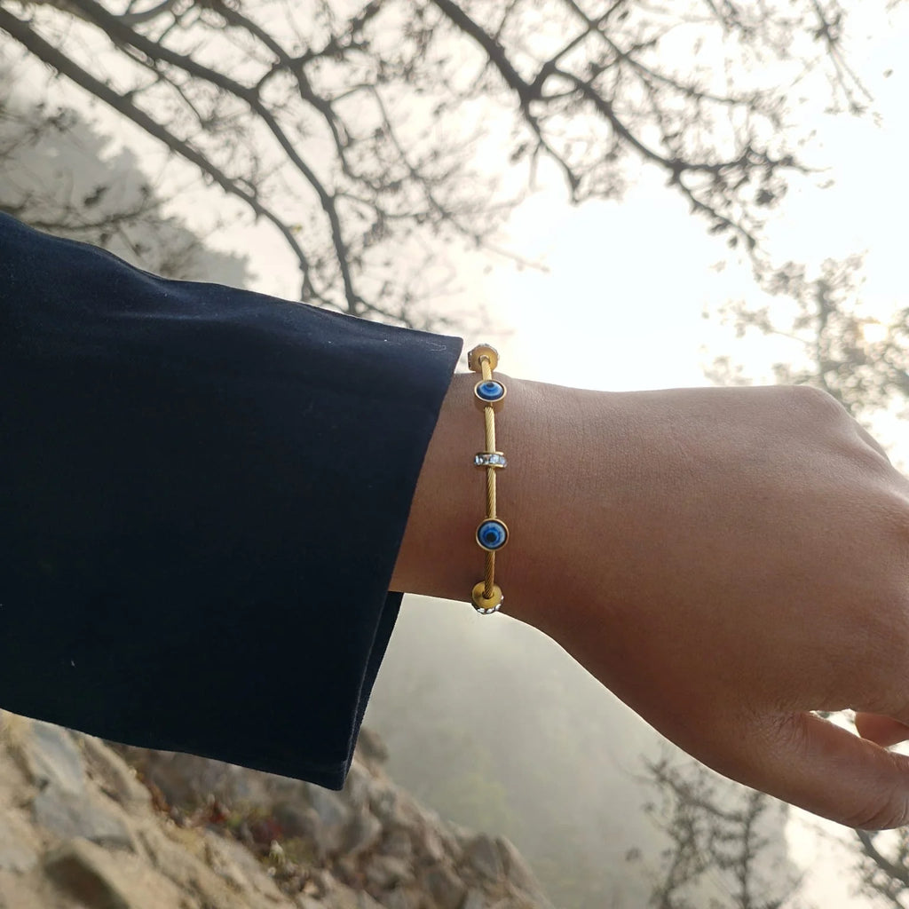 Evil Eye Kada Bracelet | Stainless Steel | Anti Tarinish