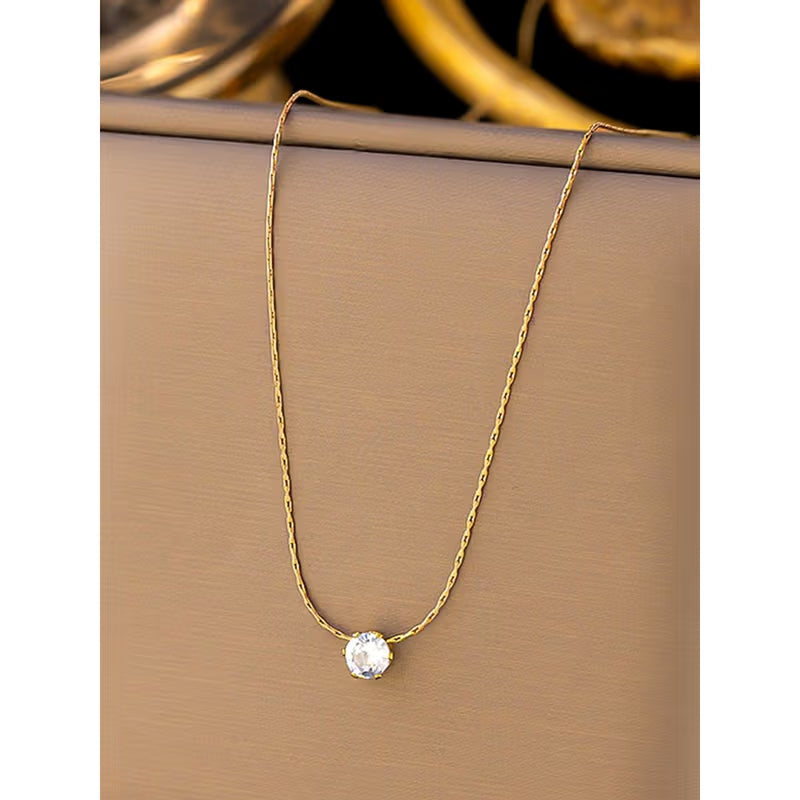 Dainty Solitaire Neckchain | Stainless Steel | Anti Tarinish