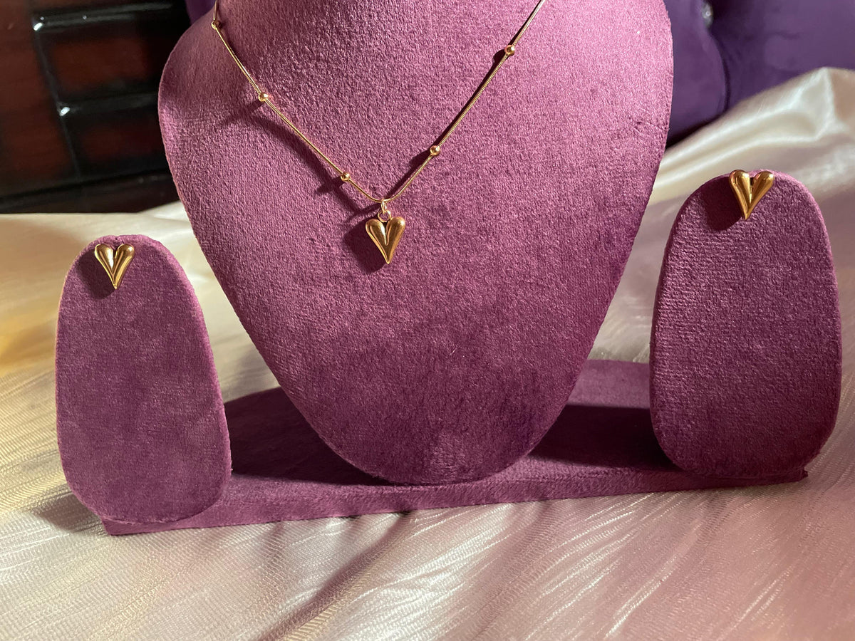 Heart Neckchain and Earring Combo | Stainless Steel | Anti Tarinish