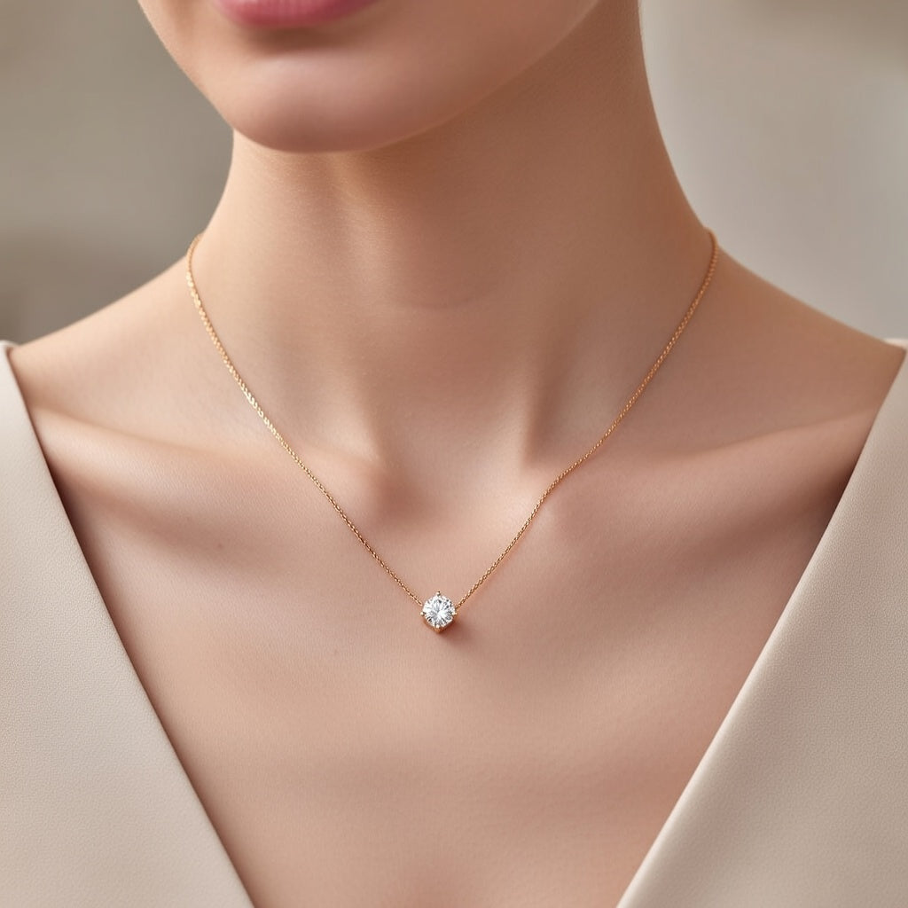 Dainty Solitaire Neckchain | Stainless Steel | Anti Tarinish